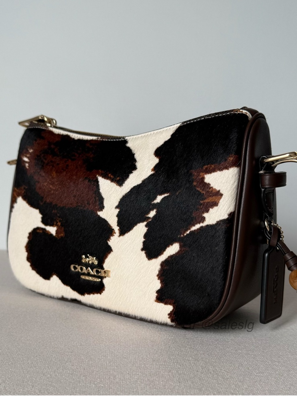 Last one NWT Coach Kailey Haircalf Cow Print Shoulder Crossbody Bag Brown CCC84 - Picture 2 of 16